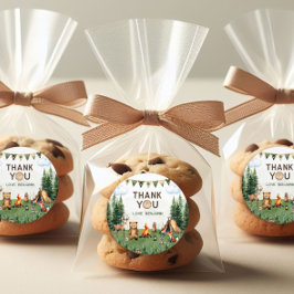 Adesivo Festa de aniversário de acampamento Obrigado