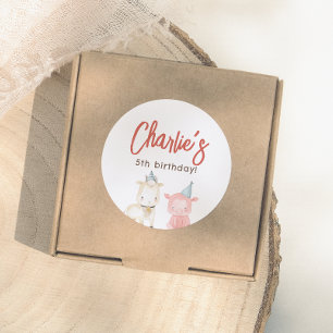 Adesivo Festa de aniversário de animais de exploração