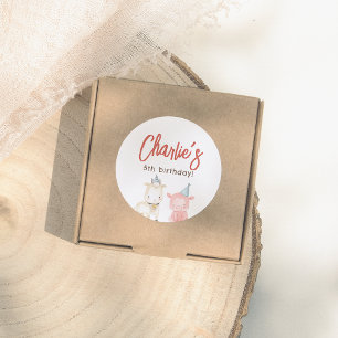 Adesivo Festa de aniversário de animais de exploração