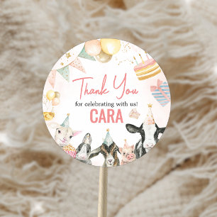 Adesivo Festa de aniversário de animais de fazenda