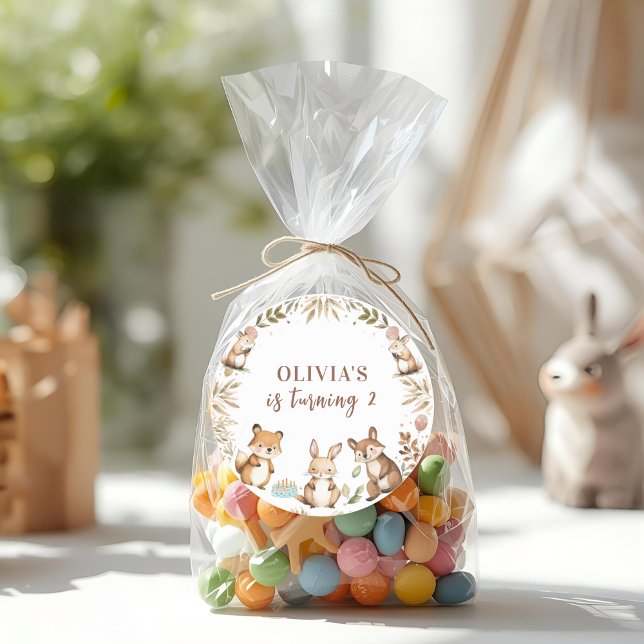 Adesivo Festa de aniversário de animais florestais (Criador carregado)