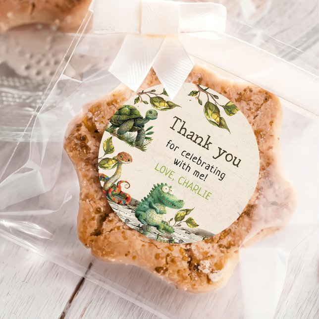 Adesivo Festa de aniversário de Apresentação de Répteis (Criador carregado)