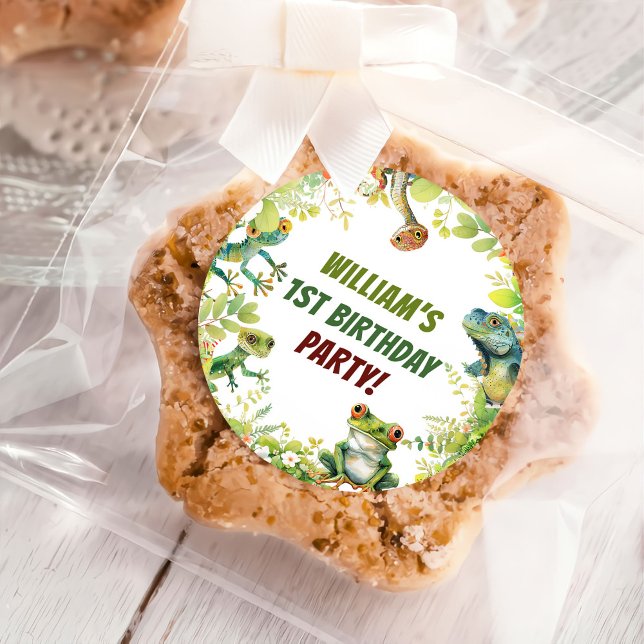 Adesivo Festa de aniversário de Apresentação de Répteis (Criador carregado)