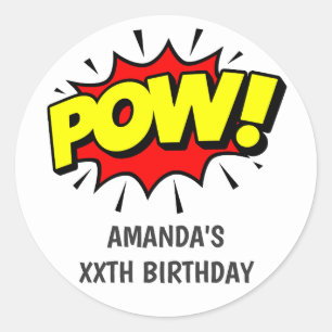 Adesivo Festa de Aniversário de Arte Pop Comic