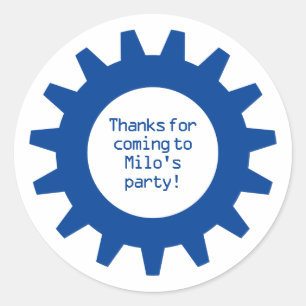 Adesivo Festa de aniversário De Artes Azuis Agradável