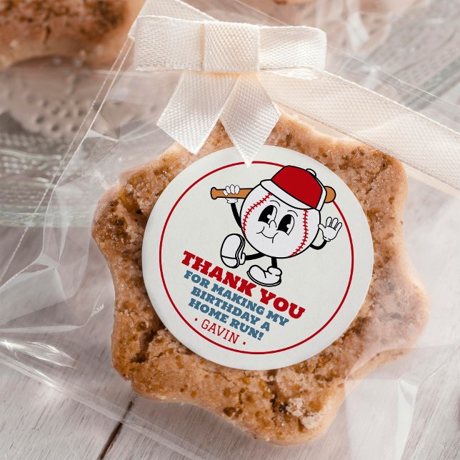 Adesivo Festa de aniversário de Baseball Retroativo Person (Criador carregado)