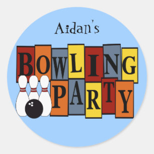 Adesivo FESTA DE ANIVERSÁRIO de Boliche personalizada KRW