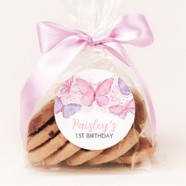 Adesivo Festa de aniversário de borboleta Cupcake Stickers