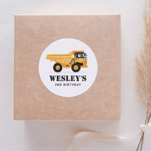 Adesivo Festa de aniversário de caminhão com depósito de v