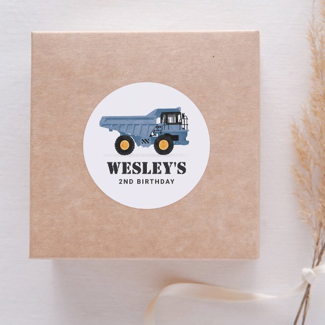 Adesivo Festa de aniversário de caminhão com depósito de v (Criador carregado)