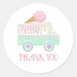 Adesivo Festa de aniversário de Caminhão do Sorvete Retroa