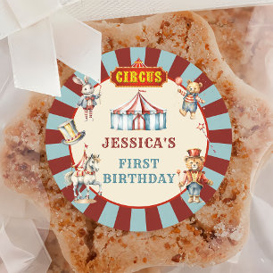 Adesivo Festa de aniversário de Carnaval de Animais do Cir