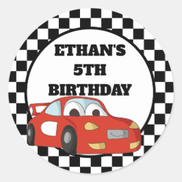 Adesivo Festa de aniversário de Carro Branco Vermelho Pret