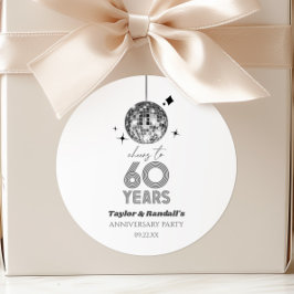 Adesivo Festa de Aniversário de Casamento de 60 Anos Disco