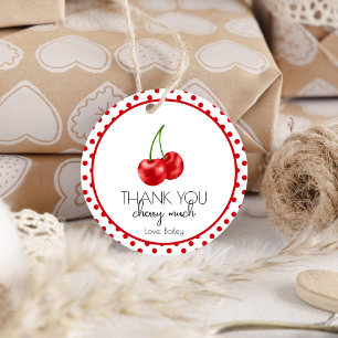 Adesivo Festa de aniversário De Cereja Obrigado.