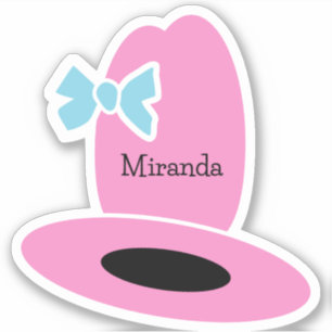 Adesivo Festa de aniversário de chapéu de vaqueira rosa