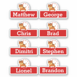 Adesivo Festa de aniversário de circo nomes de tigre