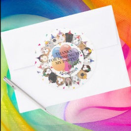 Adesivo Festa de aniversário de cobaias e balões