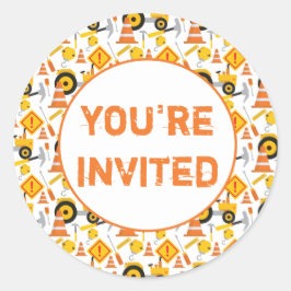 Adesivo Festa de aniversário de construção que você é conv