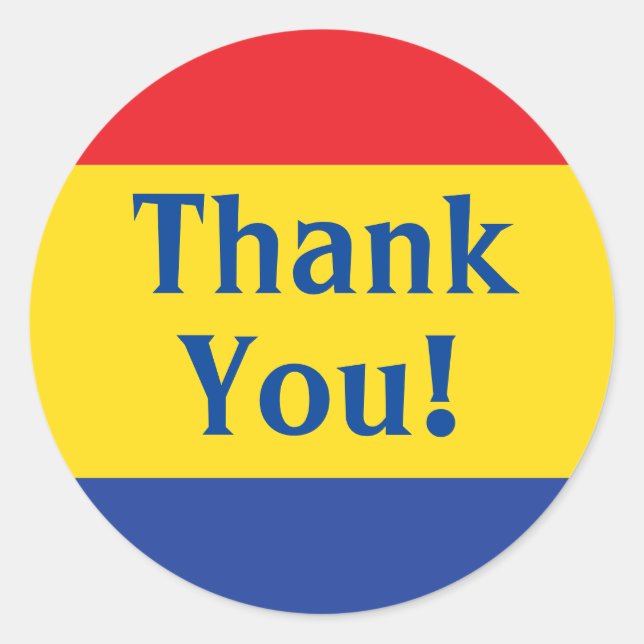 Adesivo Festa de aniversário de cores primárias (Frente)