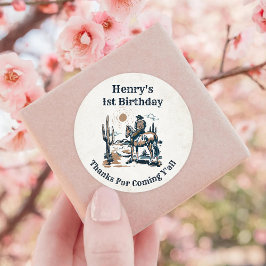 Adesivo Festa de aniversário de cowboy ocidental