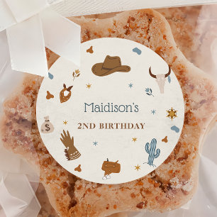 Adesivo Festa de aniversário de cowboy ocidental