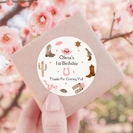 Adesivo Festa de aniversário de cowboy ocidental