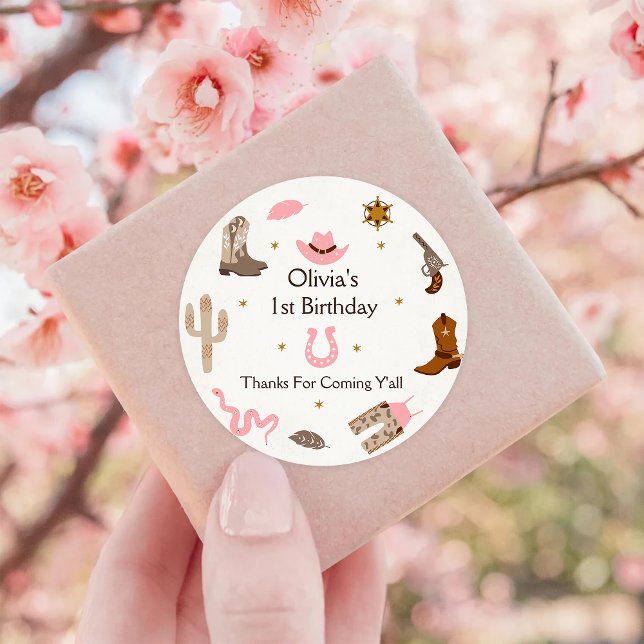 Adesivo Festa de aniversário de cowboy ocidental (Criador carregado)