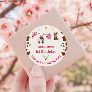 Adesivo Festa de aniversário de cowboy ocidental