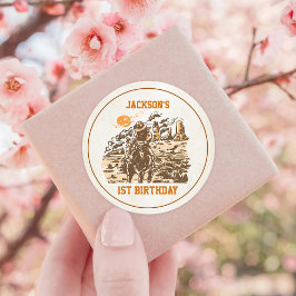 Adesivo Festa de aniversário de cowboy ocidental