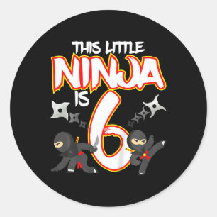 Adesivo Festa de Aniversário de Criança Ninja de 6 Anos Ar