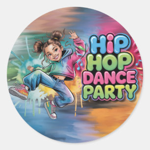 Adesivo Festa de Aniversário de Dança Hip Hop para Meninas