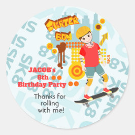 Adesivo Festa de aniversário de Diversão do Parque do skat