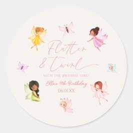 Adesivo Festa de aniversário de fadas entaladas com flauti