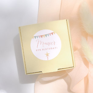 Adesivo Festa de aniversário de fecho do arco-íris e de fe