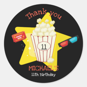 Adesivo Festa de aniversário de Filme Cólvora de Pipoca 