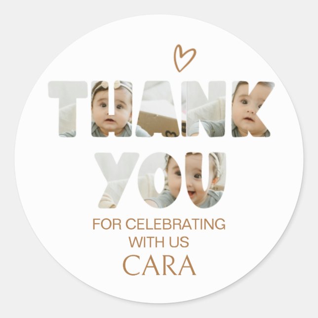 Adesivo Festa de aniversário de Fotografia de Miss Minimal (Frente)