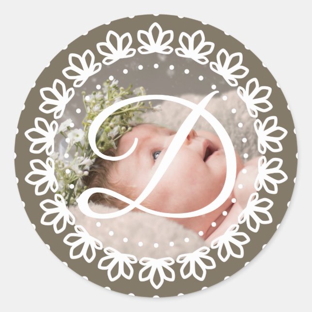 Adesivo Festa de aniversário de fotografia do monograma ca (Frente)