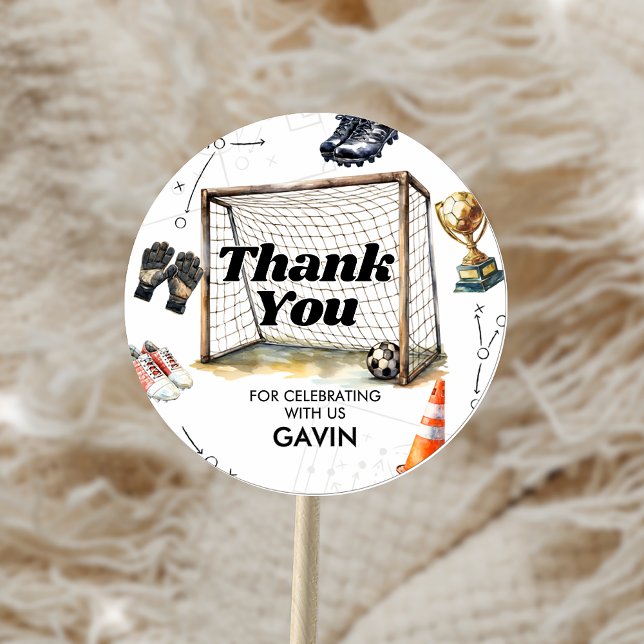 Adesivo Festa de Aniversário de Futebol Game On (Criador carregado)