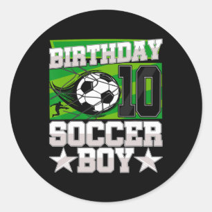 Adesivo Festa de Aniversário de Futebol - Menino de 10 Ano