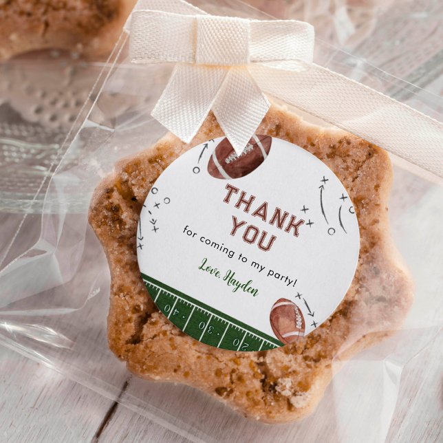 Adesivo Festa de aniversário De Futebol Obrigado Sticker (Criador carregado)