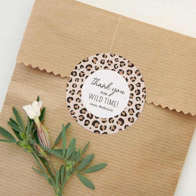 Adesivo Festa de aniversário de impressão leopardo (Criador carregado)