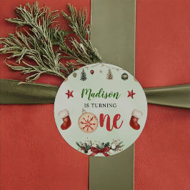 Adesivo Festa de aniversário de inverno de estoque