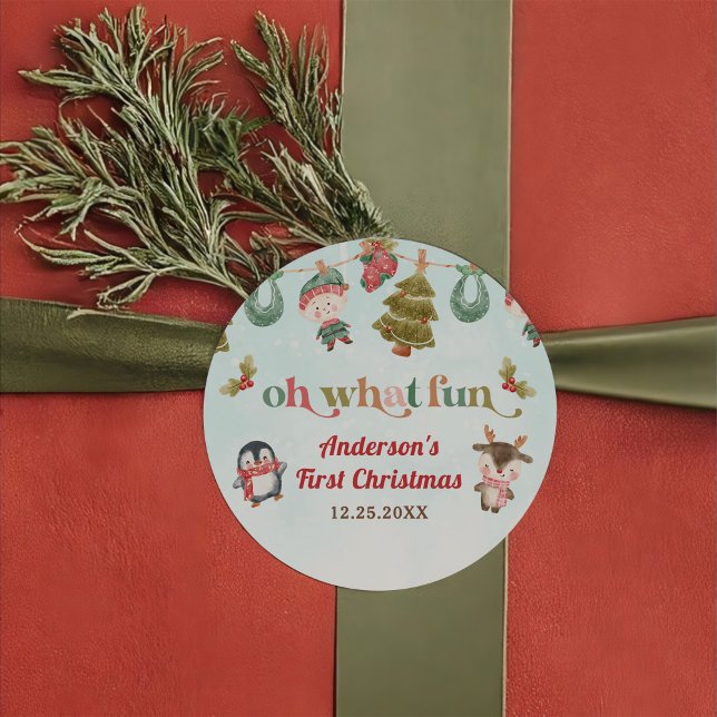 Adesivo Festa de aniversário de inverno de Natal (Criador carregado)