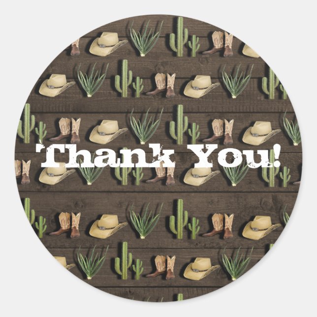 Adesivo Festa de aniversário de madeira russa do Rodeo Oci (Frente)