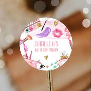 Adesivo Festa de aniversário de Maquiagem de Glamor de Fes