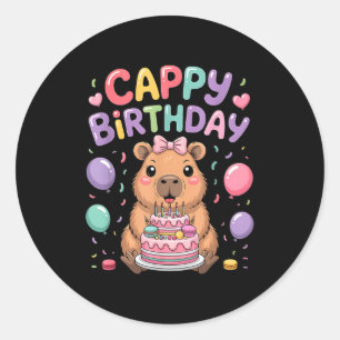 Adesivo Festa de aniversário de menina capivara fofa crian