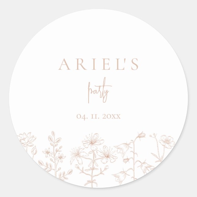 Adesivo Festa de aniversario de meninas floral elegante si (Frente)