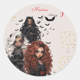 Adesivo Festa de aniversario de meninas gótica e assustado