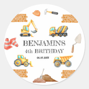 Adesivo Festa de aniversário de Menino de Veículos de Cons